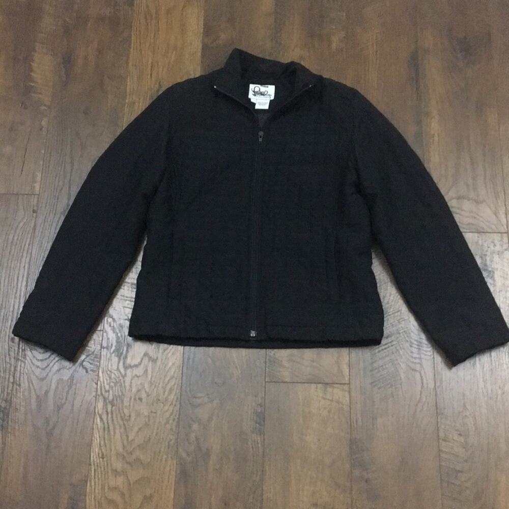 Lilly Pulitzer Black Quilted Zip-Up Jacket